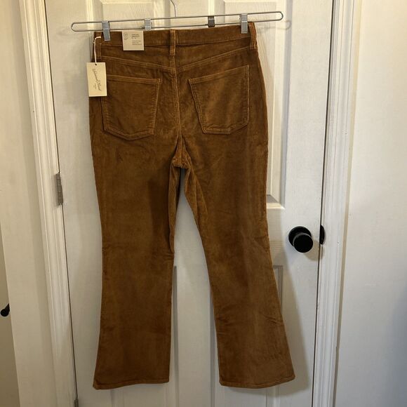 NWT Universal Thread Women 14 Short Corduroy Pants Brown High Rise Bootcut - Picture 2 of 16